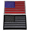 Set of 2 Reflective Stripe American Flag Patches in Color and Black and White