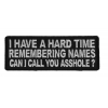 I Have A Hard Time Remembering Names Can I Call You Asshole Patch