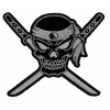 Small Skull Cross Swords Patch | Embroidered Patches