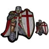 Red Knight Crusader Christian 2 Piece Patch Set