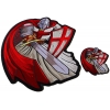 Red Cape Crusader Knight Templar Small and Large Iron on Patch Set