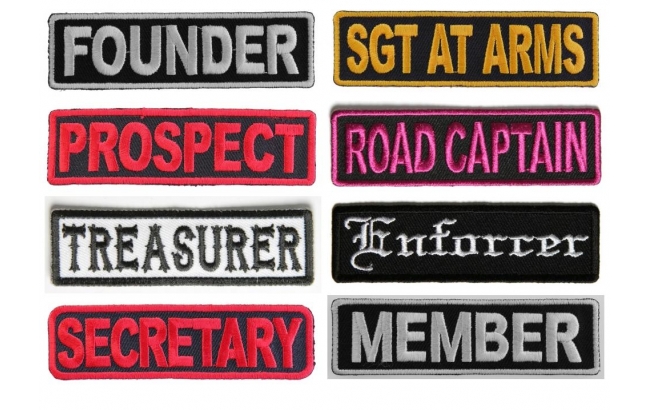 Motorcycle Club Rank Patches | MC Rank Patches - TheCheapPlace