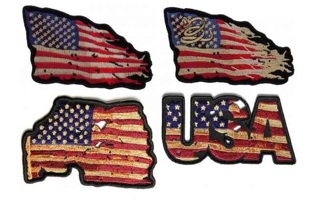 Vintage American Flag Patches Sew Or Iron On Embroidered 9955