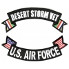 Desert Storm Vet US Air Force 2 Piece Top And Bottom Rocker Patch Set | US Iraq War Military Veteran Patches