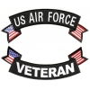 US Air Force Veteran 2 Piece Back Patch Set Upper And Lower Rockers | US Air Force Military Veteran Patches