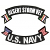 Desert Storm Vet US Navy 2 Piece Top And Bottom Rocker Patch Set | US Iraq War Military Veteran Patches