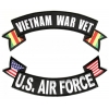 Vietnam War Vet US Air Force 2 Piece Back Patch Set | US Military Vietnam Veteran Patches