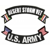 Desert Storm Vet US Army 2 Piece Top And Bottom Rocker Patch Set | US Iraq War Military Veteran Patches