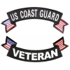 US Coast Guard Veteran 2 Piece Back Patch Set Upper And Lower Rockers | US Coast Guard Military Veteran Patches