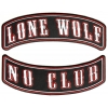 Lone Wolf No Club 2 Piece Back Patch Set