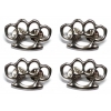 4 Pack Of Silver Finished Brass Knuckles Pin For Clothing