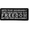 Note To My Government Patch | Embroidered Patches