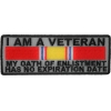 I Am A Veteran My Oath Of Enlistment Patch In Desert Sand | Embroidered Patches