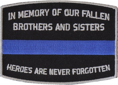 Poppy Thin Blue Line Remembrance Day Embroidered Sew or Iron on Patch Badge  (A)