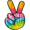 Colorful Peace Fingers Hand Sign Iron On Patch