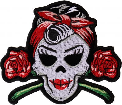 SKULL CHERRIES PATCH rockabilly tattoo biker kitsch retro cool iron on  patches