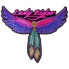 Lady Rider Large Pink Wings And Feather Biker Patch | Embroidered Biker Patches