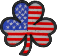 American flag 3 Clover Shamrock Patch