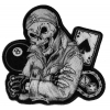 Biker Dude Skull Small Patch In Gray