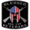 Blessed Are The Veterans American Flag Spartan Patch