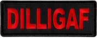 Dilligaf Patch In Red | Embroidered Patches