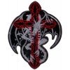 Dragon Skeleton Cross Patch Large | Embroidered Patches