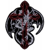 Dragon Skeleton Cross Patch Small | Embroidered Patches