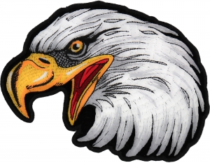 Eagle Head Facing Left Medium Iron on Patch