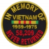 In Memory Of Vietnam Round Patch | US Military Vietnam Veteran Patches