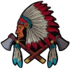 Indian Head Dress Axes And Feathers Large Patch