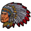 Indian Head Dress Chief Large Back Patch