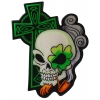 Irish Skull Cross Smoking Pipe Large Back Patch