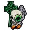 Irish Skull Cross Smoking Pipe Small Patch