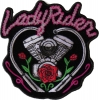 Lady Rider Chain Engine Rose Patch