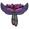 Lady Rider Wings And Feather Small Tribal Patch | Embroidered