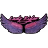 Lady Rider Wings Purple Large Back Patch | Embroidered Biker Patches