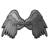 Large Beautiful Angel Wings Grey Patch | Embroidered Patches