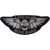 Live Fast Ride Hard Skull Small Patch | Embroidered Biker Patches