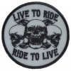 Live To Ride Ride To Live Three Skulls Patch - Skull Patches