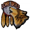 Lone Wolf Howling At The Moon Large Back Patch | Embroidered Biker Patches