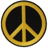 Peace Sign Patch  Yellow On Black