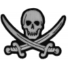 White Pirate Sword Skull Patch | Embroidered Patches