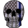 Police Skull Blue line US Flag Patch