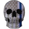 Police Skull US Flag with Blue Line Large Back Patch