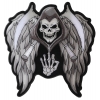 Reaper Skull Wings Middle Finger Patch Large