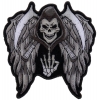 Reaper Skull Wings Middle Finger Patch Small