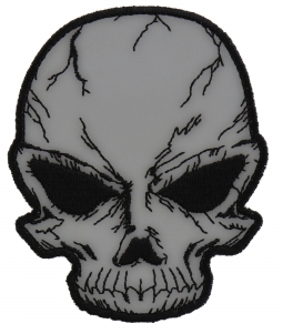 Reflective Small Cracked Skull Patch | Embroidered Patches