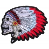 Screaming Indian Skull With Head Dress Small Patch | Skull Patches