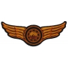 Winged Wheel Small Orange Patch | Embroidered Biker Patches