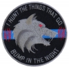 Thin Blue Line Bump In The Night Wolf Patch | Embroidered Patches